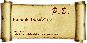 Perdek Dukász névjegykártya